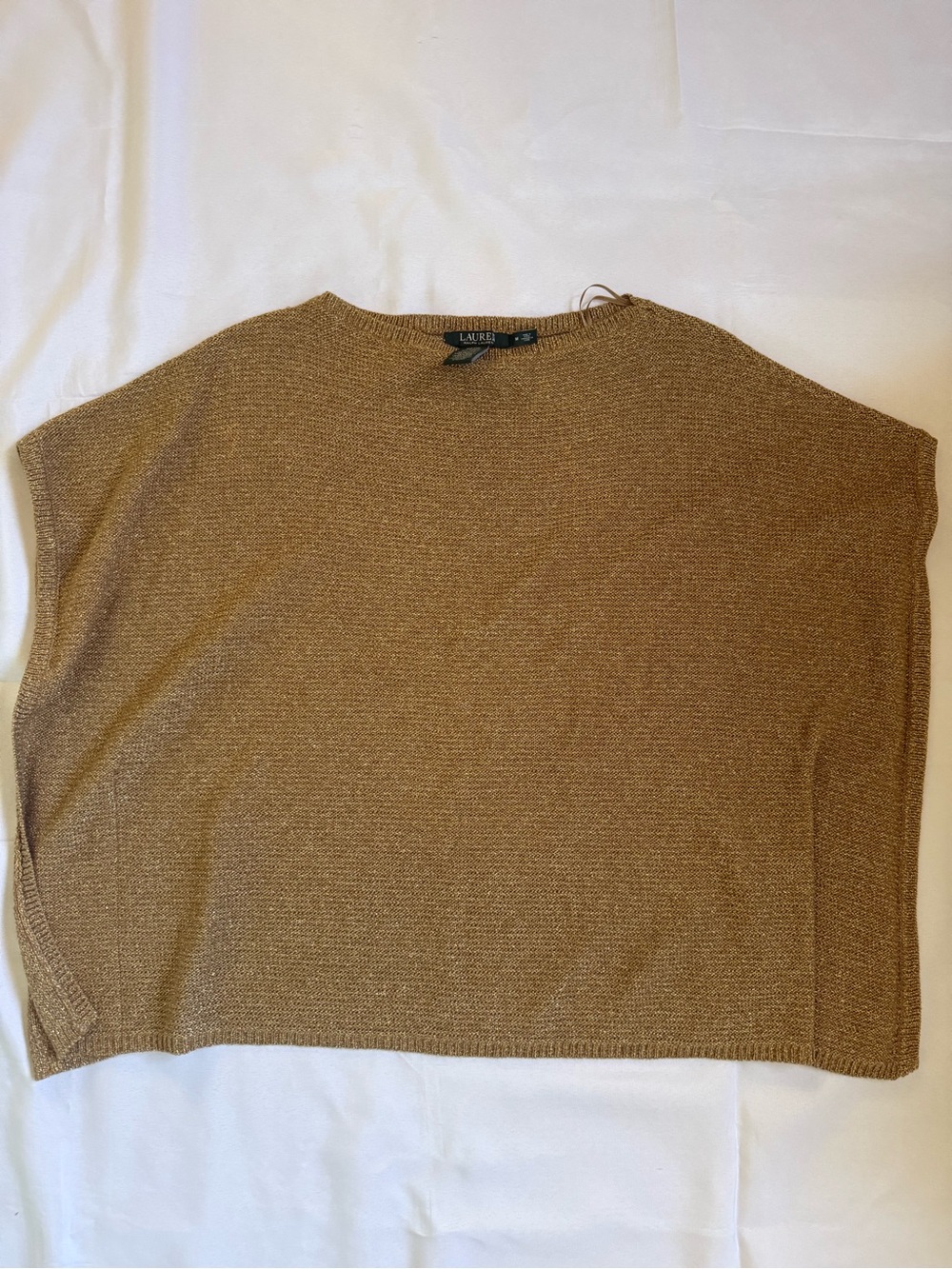 Ralph lauren metallic Gold poncho sweater
